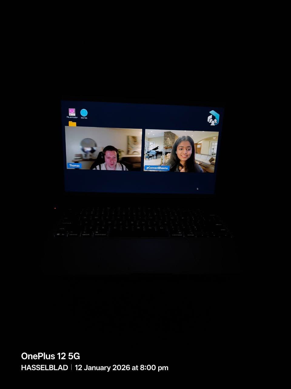 Bhawna and a guest speaking during an online Aya Build and Learn Week session